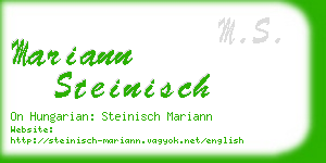 mariann steinisch business card